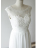 Lace Chiffon Beaded Full Length Wedding Dress